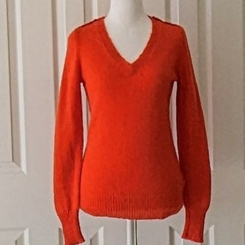 J. CREW Women's V-Neck Pull-on Long Sleeve Sweater  Size XS  Orange